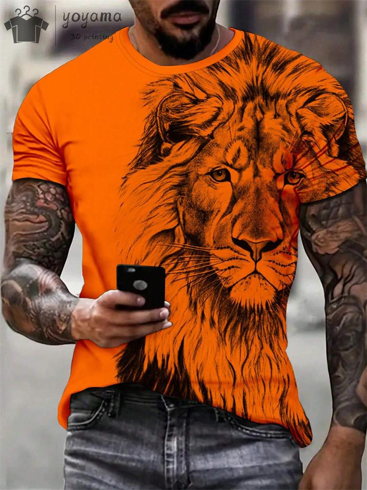Ropa de Hombre Estampado de León de Verano Camiseta Manga Corta para Hombre Camiseta para Hombre Ropa con Estampado de León Ropa de Diseñador para Hombre Camiseta Oversize para Hombre