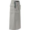 Salomon Solid High-Waisted Detachable Loose Midi Casual Skirt Women skirts Gray LC2818900