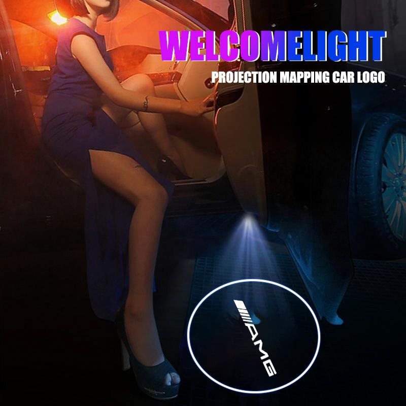 MTT5   Car LED Door Projector Light For Mercedes Benz CLS E CLA C Class W205 W206 W203 W204 W212 C 200 300 Amg Coupe C205 Accsesories