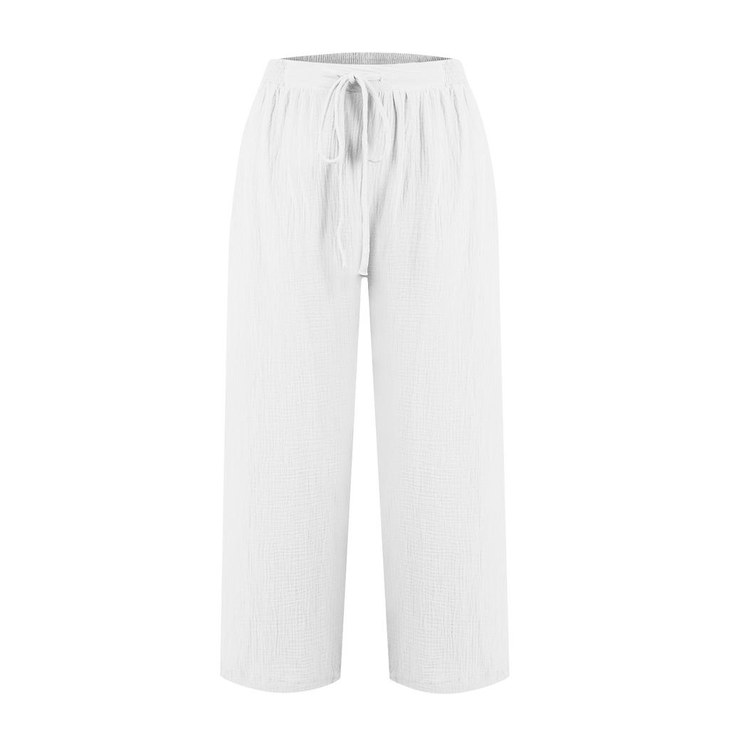 Pantaloni Ocazional De Damă, Culoare Solidă, Cu Snur Pantaloni Cu Talie Elastică, Cu buzunare