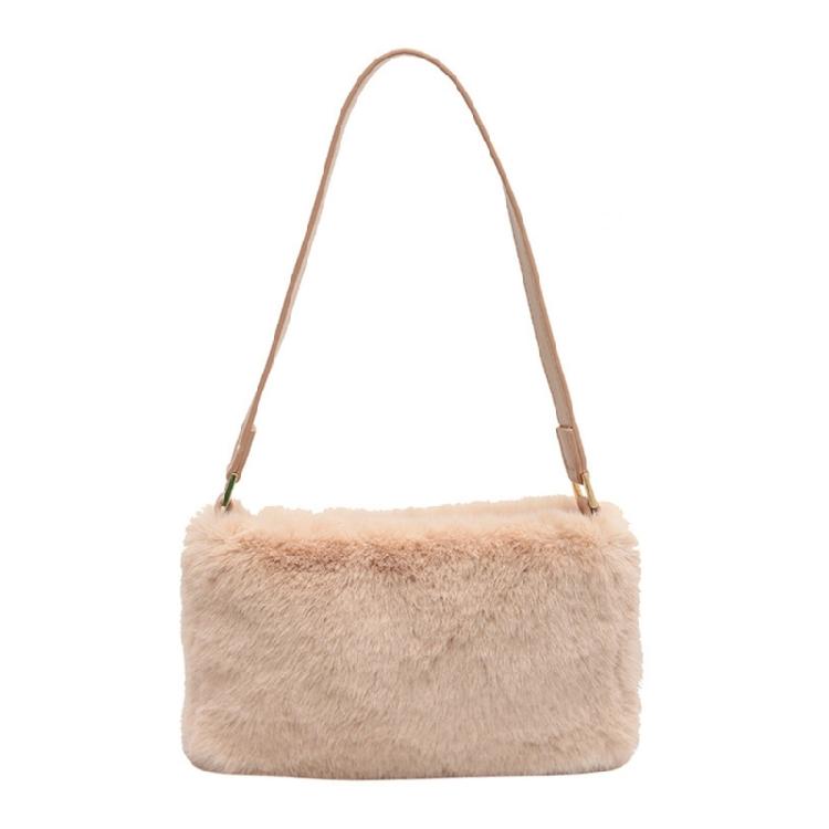 Fashionable Plush Shoulder Bag Functional Interior Suitable for Everyday Use