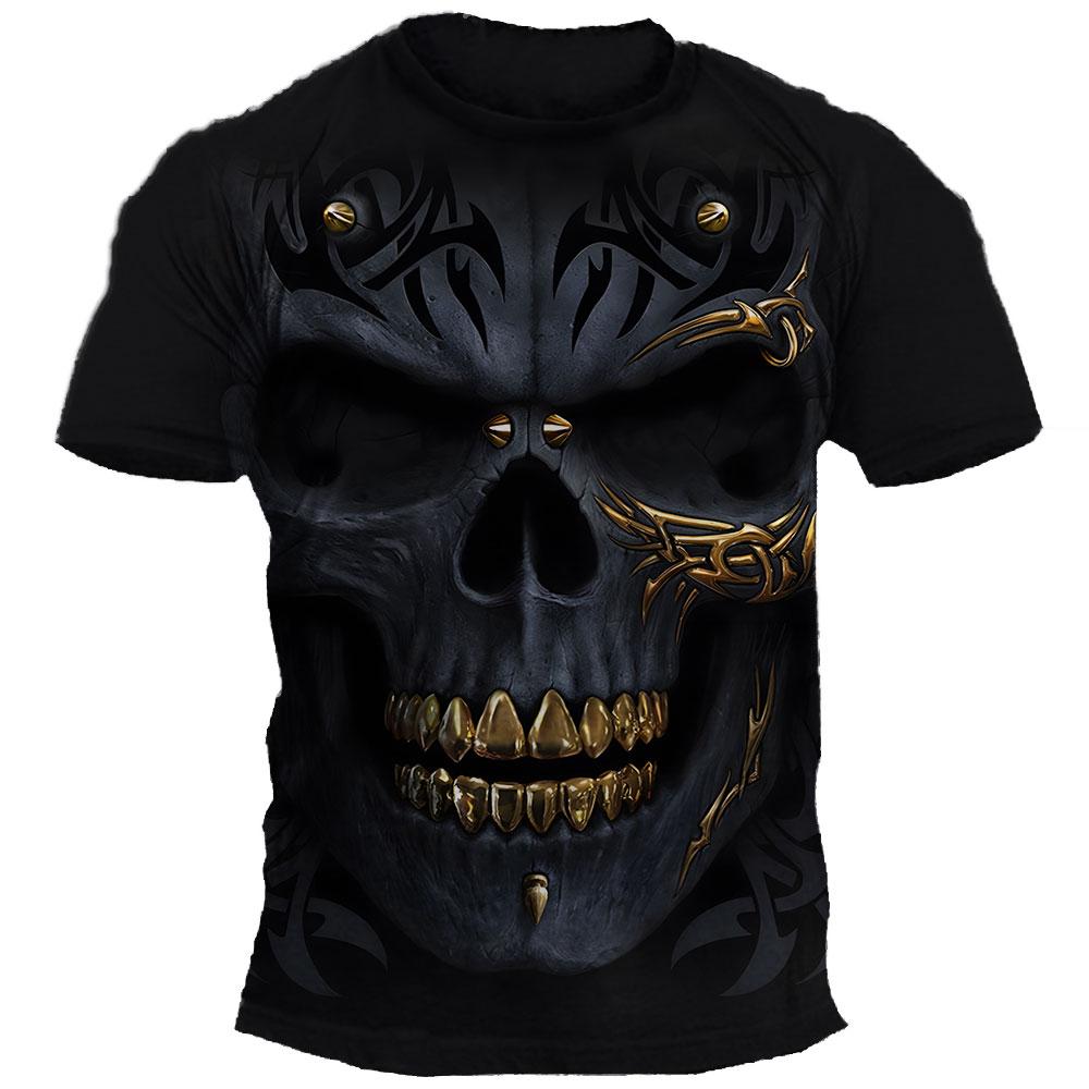 

Men s Halloween Terrifying Skull Pattern T-shirt 3D Printed Casual Daily Comfortable Versatile Short Sleeve Top Hip Hop Trendy Street Style Hoodie 6XL