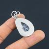 Daughters Day Sale Pear Dendrite Opal Stone Sterling Silver Wife Bezel Pendant