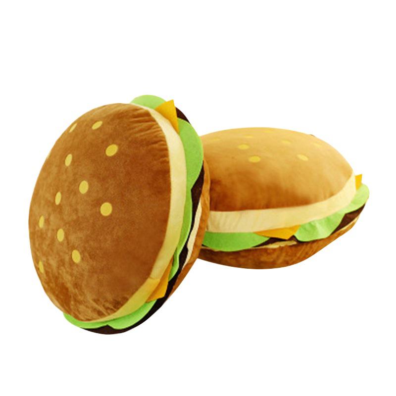 Adorable Hamburger Plush Pillow Toy - Office Lumbar Support, Children's Birthday Gift with Long Fries Design