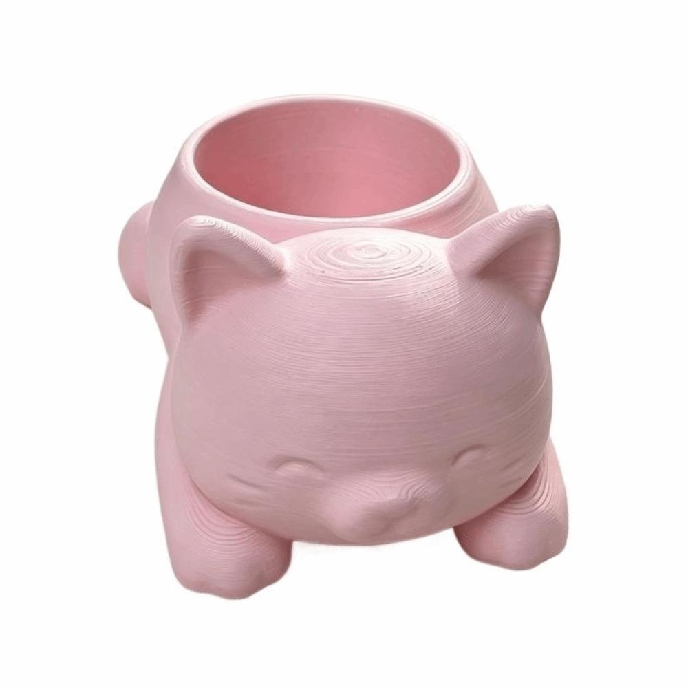 3D Printed Cat Flower Pot Cute Ornaments Cat-shaped Storage Box Multi-functional Decoration Animal Shaped Desktop Planter Office