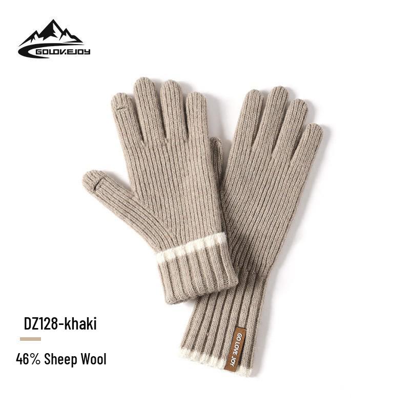 DZ149 Winter Knit Wool Gloves: Windproof Flip-Finger Touchscreen Gloves for Outdoor Cycling and Sports.