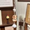 Bag Pendant Resin Star Cat Design Keychain with Bell Sound Mobile Phone Lanyard Stress Relief Hanging Buckle Lightweight Bag Hanger