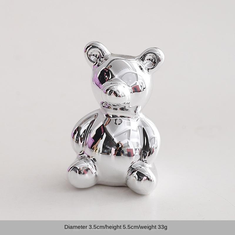 Ceramic Creative Elephant Rabbit Home Bedroom Makeup Desk Ring Necklace Jewelry Rack Ornament Animal Showcase Small Ornament