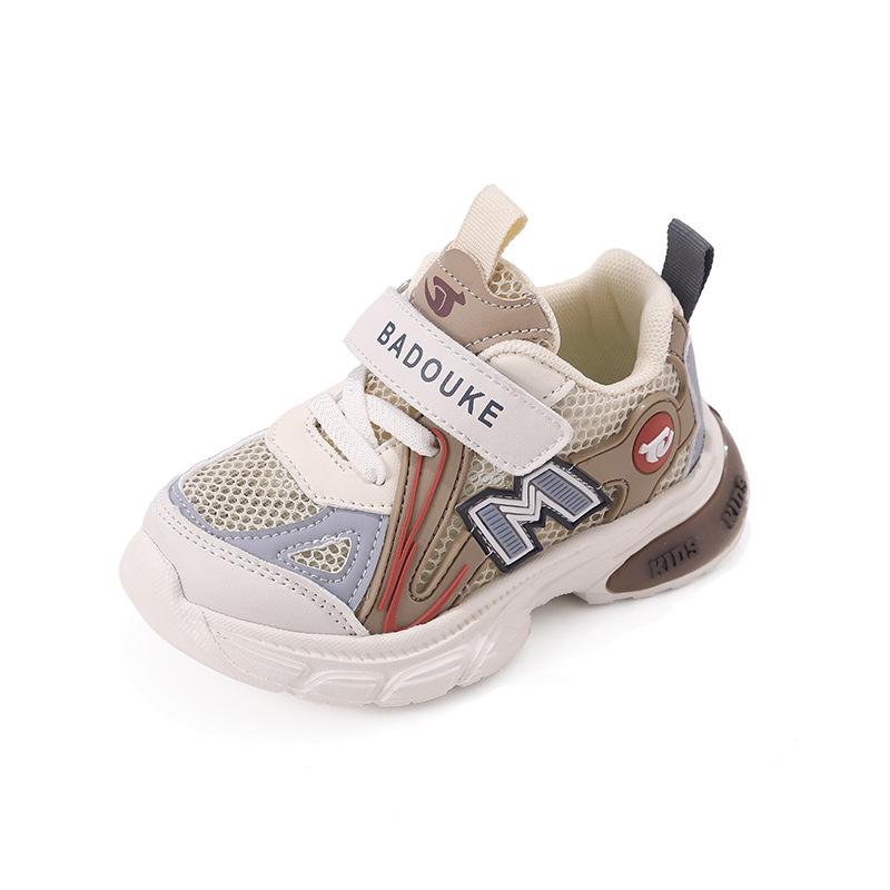 Spring Kids' Breathable Mesh Velcro Light-Up Shoes for Boys & Girls