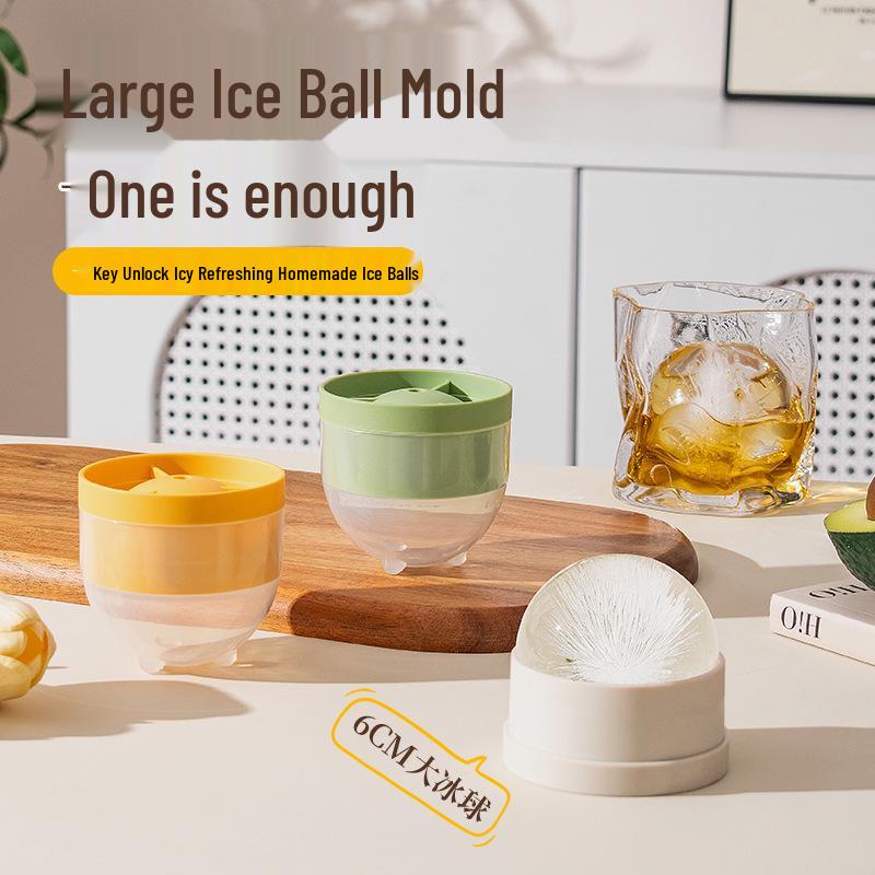 Food Grade Silicone Ice Ball Mold – Quick Freeze Round Whiskey Ice Cube Tray for Large Balls