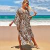 Oversized Bikini Cover-ups Leopard Zebra Print Loose Maxi Dress Fashion Beach Cardigan For Women