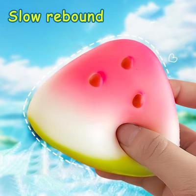 1/2/3/5Pcs Simulation Watermelon Piece Squeeze Toy Stress Relief Fruit Pinch Sensory Toy Kids Adults Soft Stress Ball Calming Fidget Toy