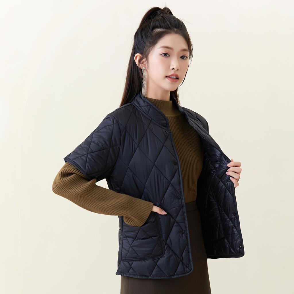 Winter Mom Dress Cotton Clothing Women's Short-sleeved Padded Thickened Increase The Cotton Jacket Middle-aged Can Be Worn Inside Out Female 2366