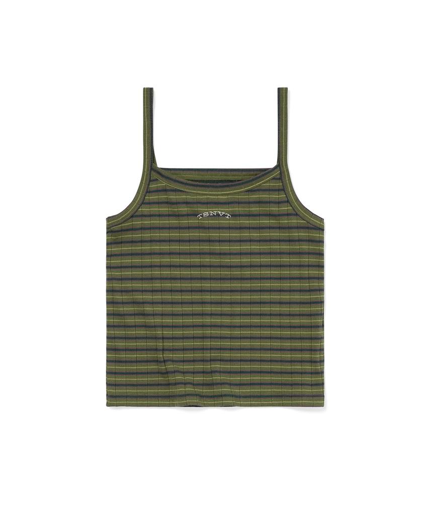 THISISNEVERTHAT Sleeveless Striped W Top Green