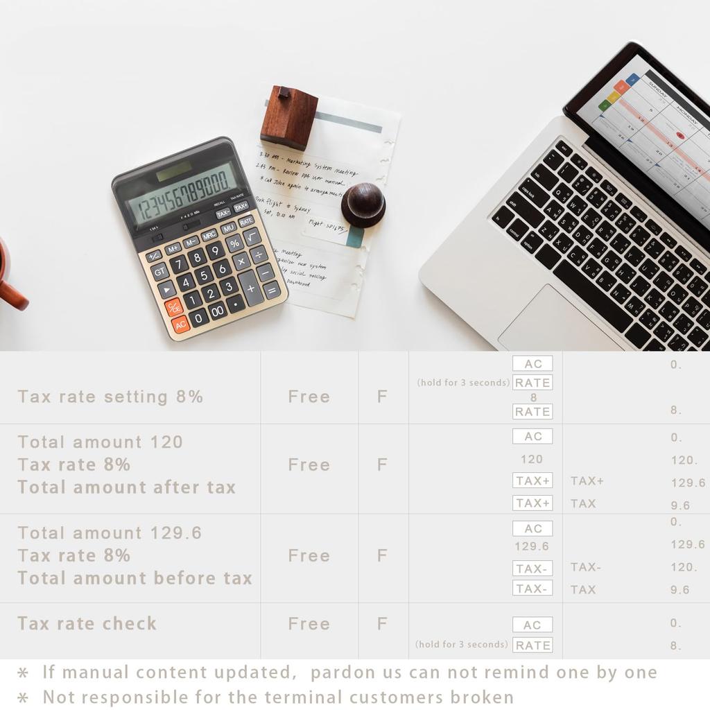 TOSSOW Large Calculator for Office and Business Portable with Large LCD Electronic Calculator Use, Display, Solar-Powered