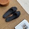 Leather retro straw woven linen flat-bottomed one-word slippers for women to wear summer new fashion vacation beach cool slippers