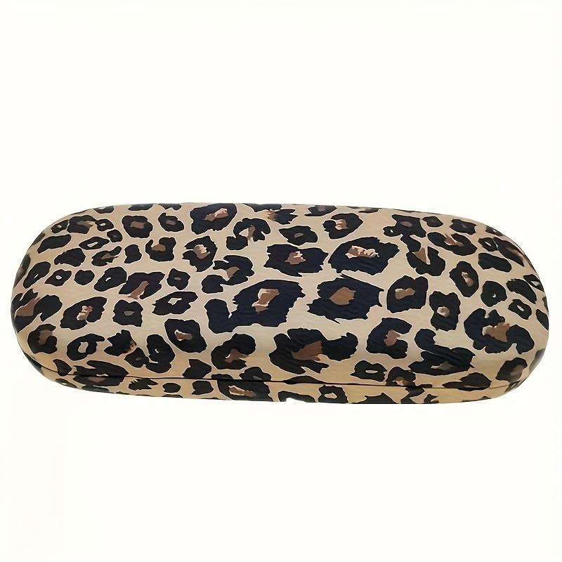 

1pc Leopard Print Glasses Case, Shockproof Hard Shell Eyeglass Holder for Men Women, Portable Travel Sunglass Storage Box Gift