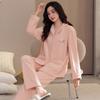 Island Fleece Pajamas Women'S Autumn And Winter Thickened Warm Long-Sleeved Coral Fleece Suit Spring And Autumn Thin Fleece Flannel Loungewear