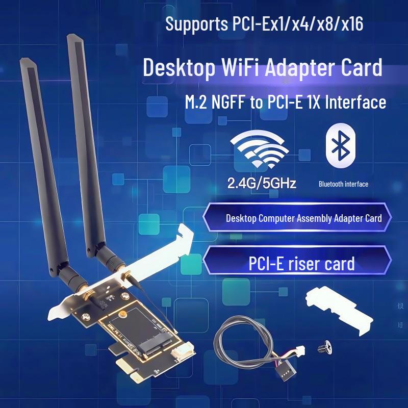 Desktop M.2 NGFF auf PCI-E Drahtlosnetzwerk- & Bluetooth-Karte AX210 200
