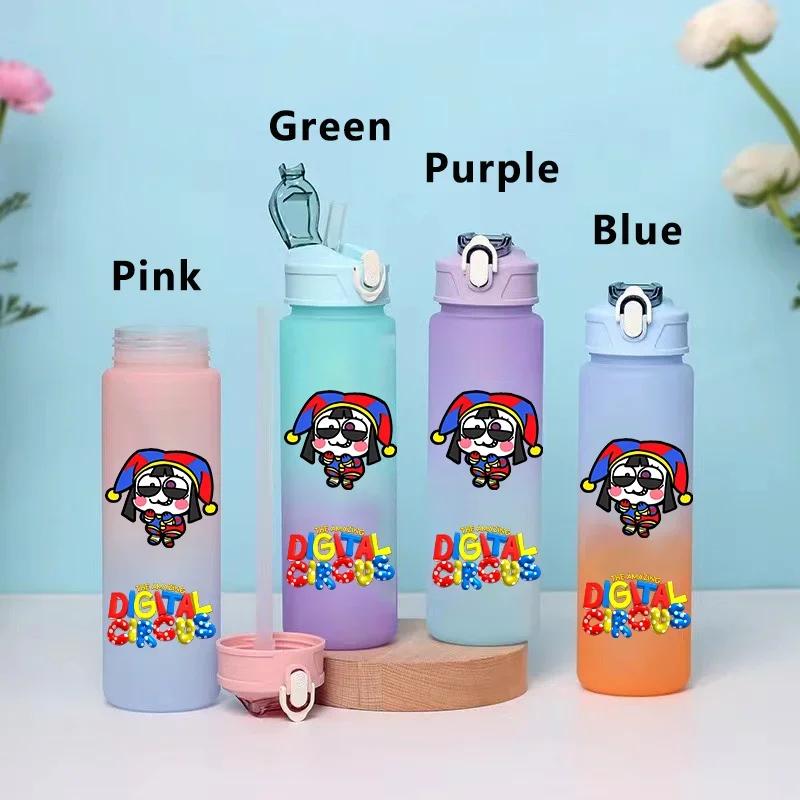 750ML Niesamowity Cyfrowy Cyrk Kreskówka Duża Pojemność Kubek na Wodę Outdoor Szczelna Butelka na Wodę Przenośny Kubek na Wodę ze Słomką