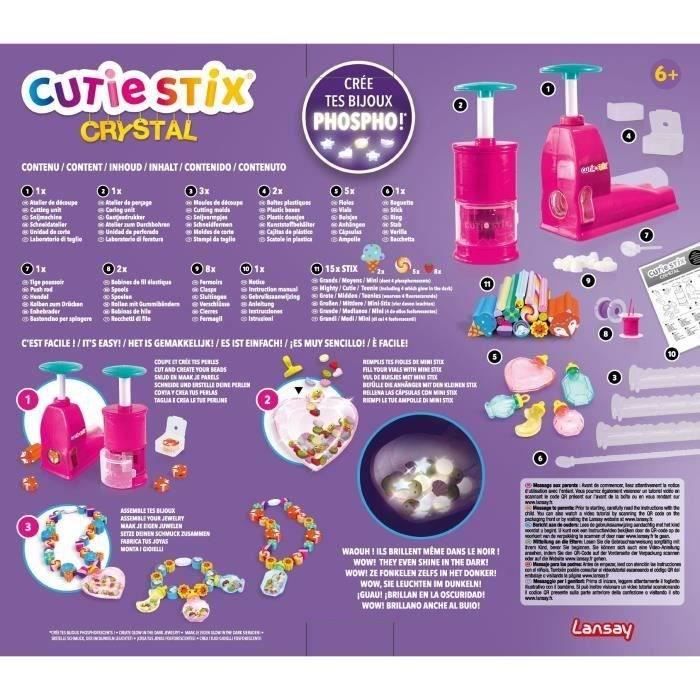 LANSAY - CUTIE STIX - Set de Création Mes Bijoux Cristal - Activités Artistiques - Dès 6 ans