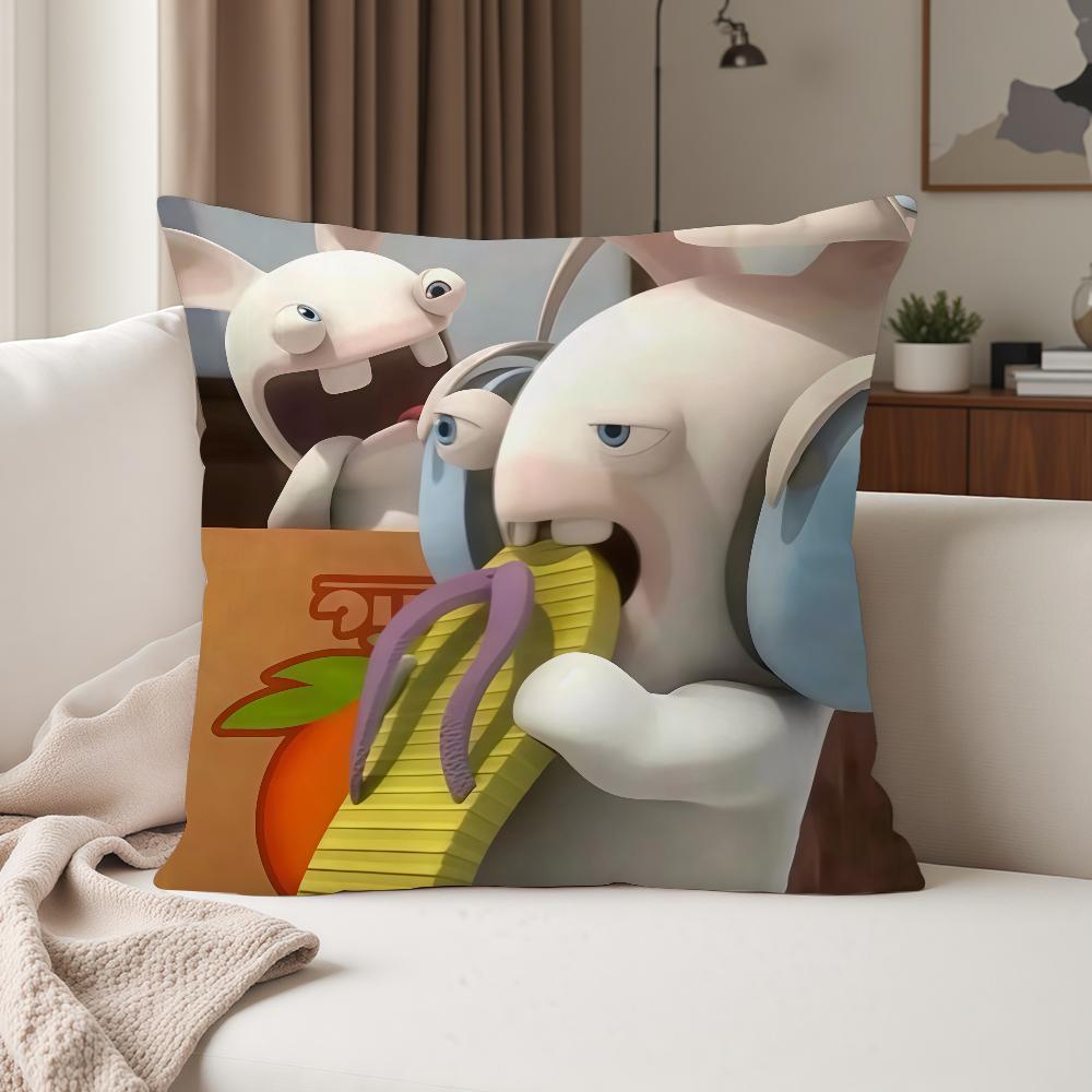 Cartoon Cute RRaving CCute RRabbids Pillow Case Suitable For Bedrooms Living Rooms Cars Home Decoration