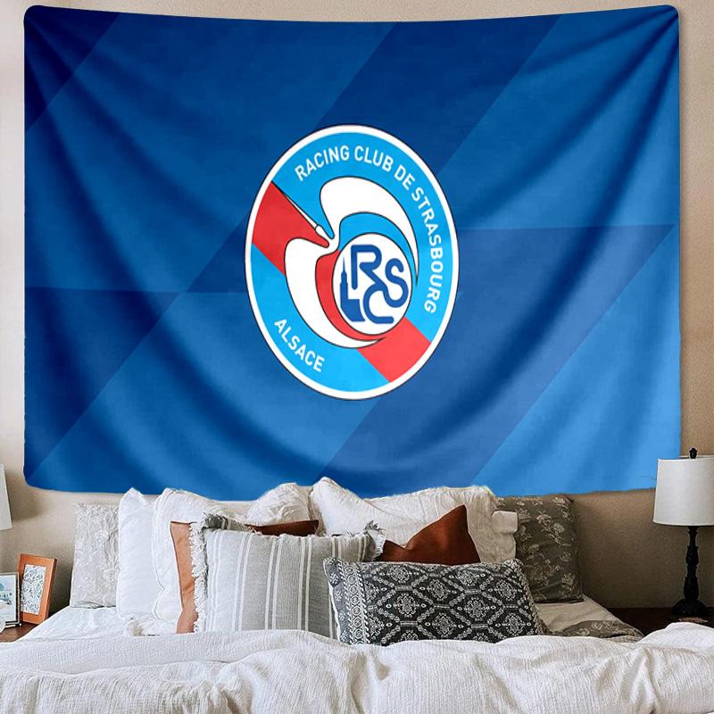 Racing Club Strasbourg Crest Tapestry Playroom Tapestry, Accessories for Bedroom,Livingroom, dormitory Room Wall Decor Fan Birthday Gifts