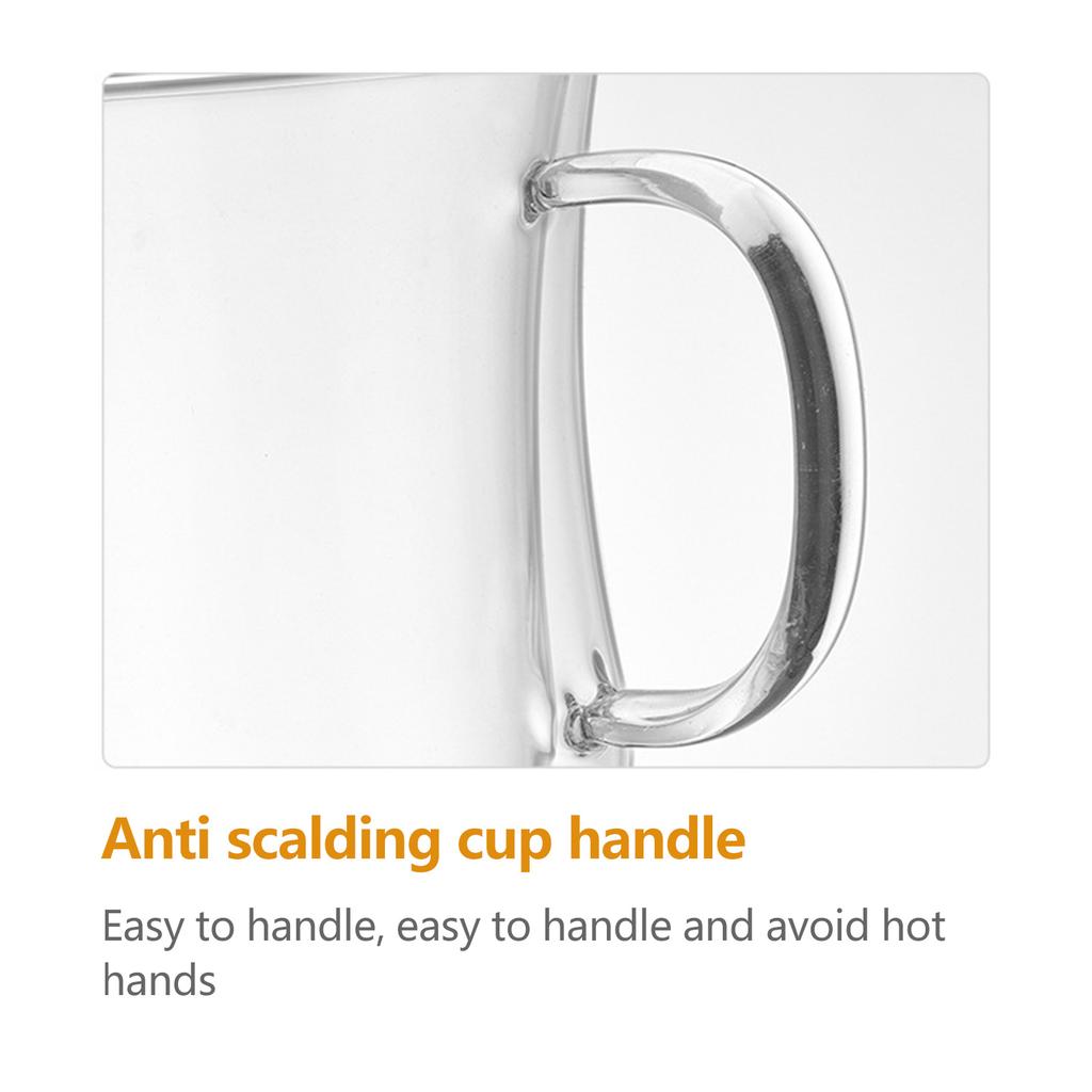 2 st Glas Vattenmugg Multifunktionell Stor Kapacitet Säker Transparent Drickskopp Dubbla Lager för Hemmet