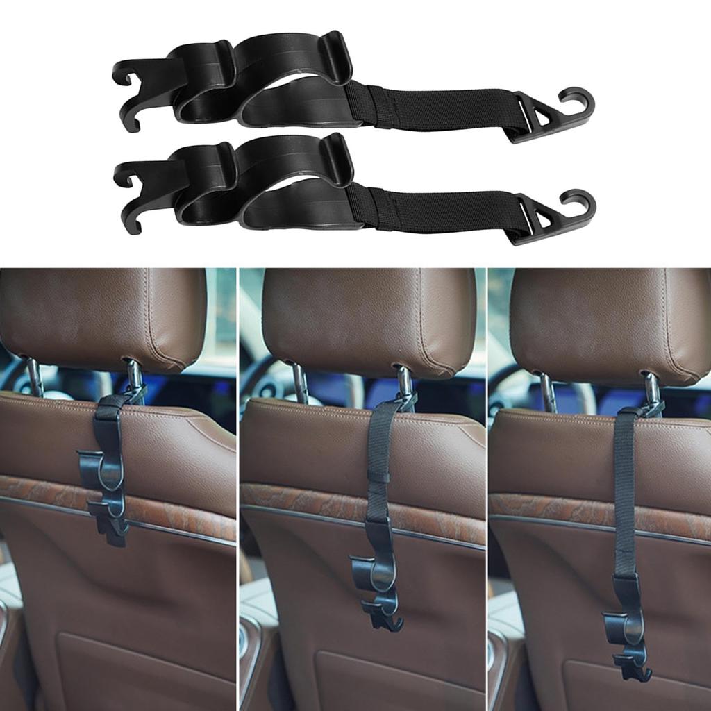 Auto Seat Hooks, Vehicle Headrest Hooks | 2 Rear Seat Umbrella Storage Hooks, Bags,