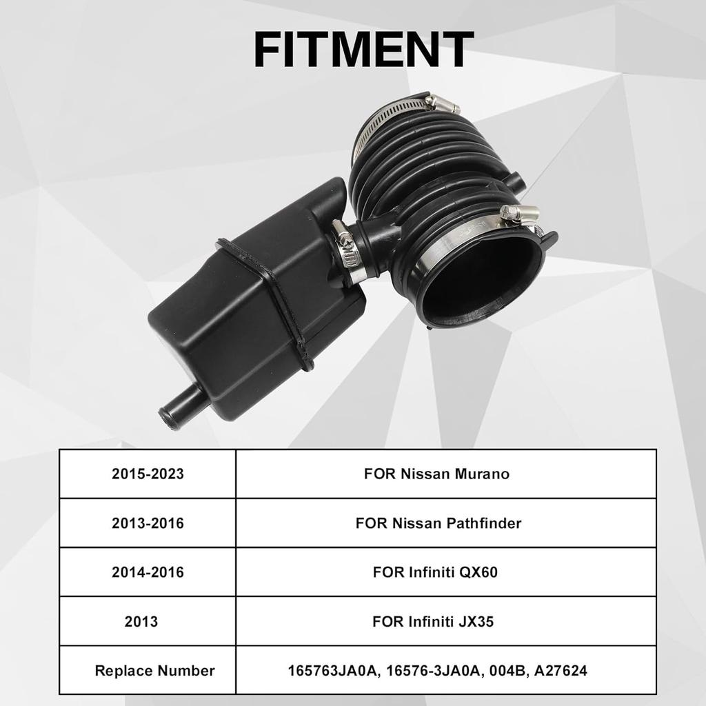 SecosAutoparts 3.5L Engine Air Intake Hose 165763JA0A Fit for Nissan Pathfinder 2013-2016 Murano 2015-2023 Fit for Infiniti QX60 2014-2016 JX35 2013