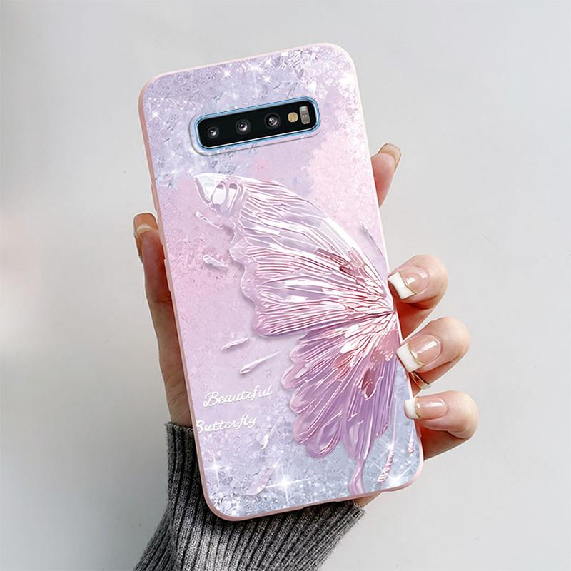 

Case For Samsung Galaxy S10 S 10 Plus S10E Phone Cover Cute Butterfly Painted Soft TPU Coque For Samsung S10 5G S10+ S10E Funda Samsung S10E