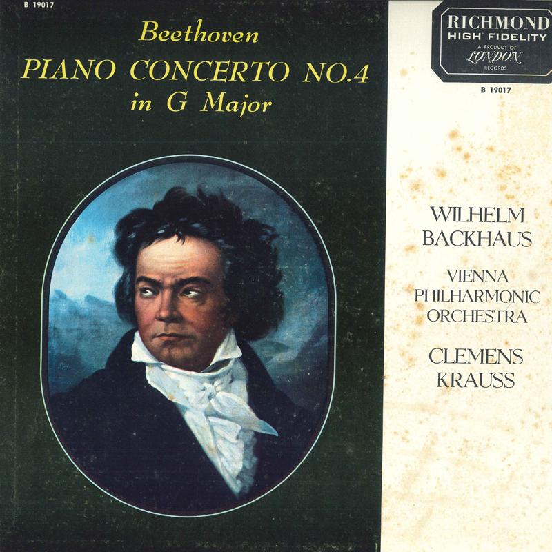 LP Record LUDWIG VAN BEETHOVEN, WILHELM BACKH - Piano Concerto No.4 In G Major B19017 Richmond 1958 US Classical Used