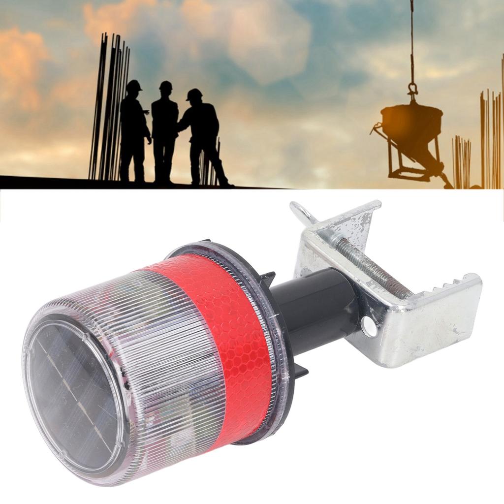 Solar Powered LED Strobe Robust Reflective Waterproof Beacon Warning Light Cone Lamp with Iron Bracket