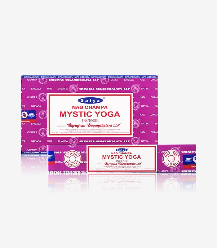 SATYA Nagchampa Yellow Flower Sandalwood Incense Sticks Cones MYSTIC-YOGA Incense коробка 15г