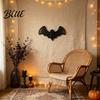 Halloween Vleermuis Decoraties Gevlochten Rotan Wanddecoratie Handgemaakt Zwarte Vlechtwerk Vleermuis Binnen Buiten Vleermuizen 3D Eng Rustiek Boerderij