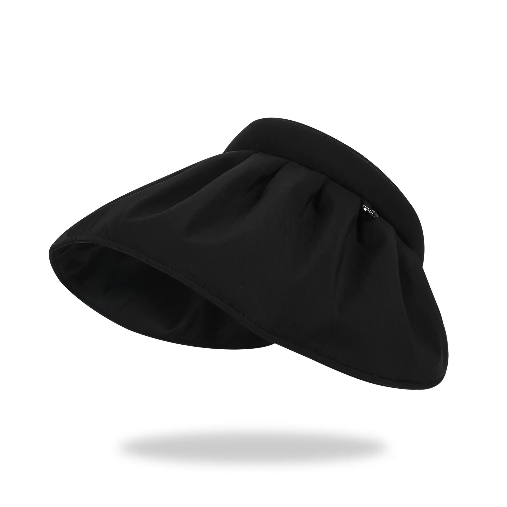 2025 Banana Shell Sun Visor Cap with Female  Protection in Summer Covering Face Beach Visor Riding Empty-top Bucket Hat One Size
