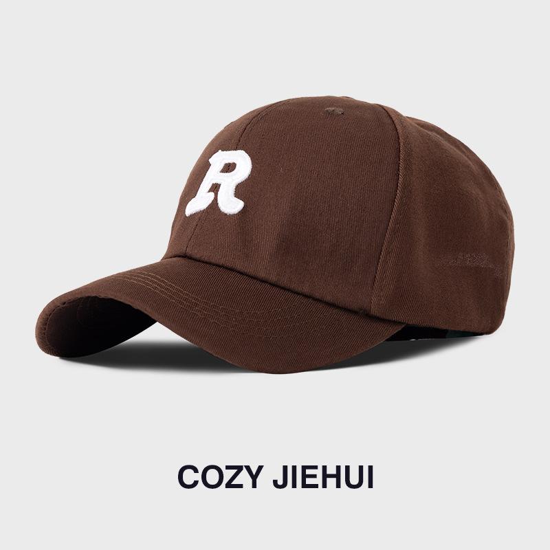 New Big Head Circumference Baseball Cap Deep Top Wide Brim Letter Embroidery Cap Internet Celebrity Versatile Solid Color Baseball Hat