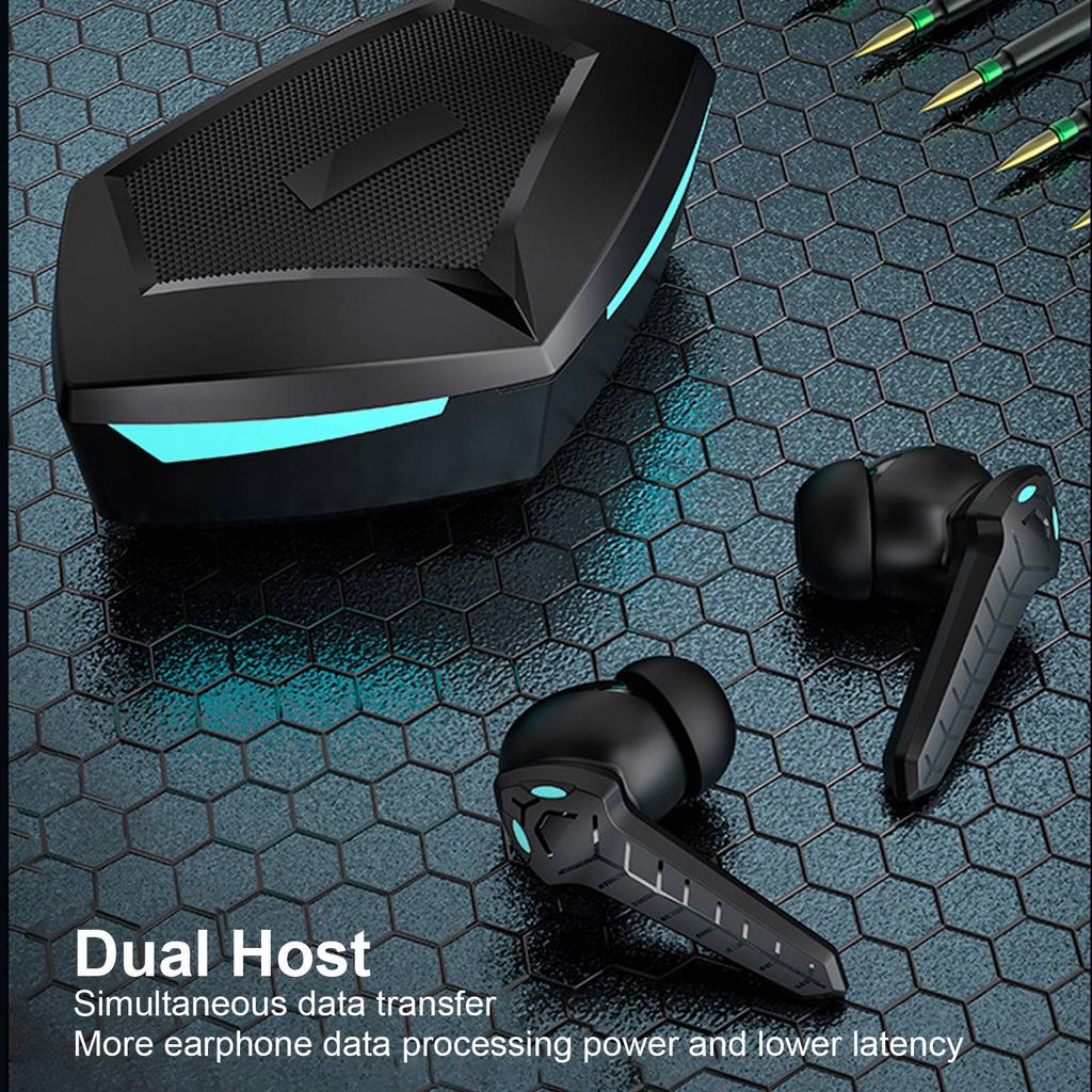 Gaming Earbuds Stereo Low Latency Dual Modes Wireless Earphone with Built In Mic for Phone Laptop