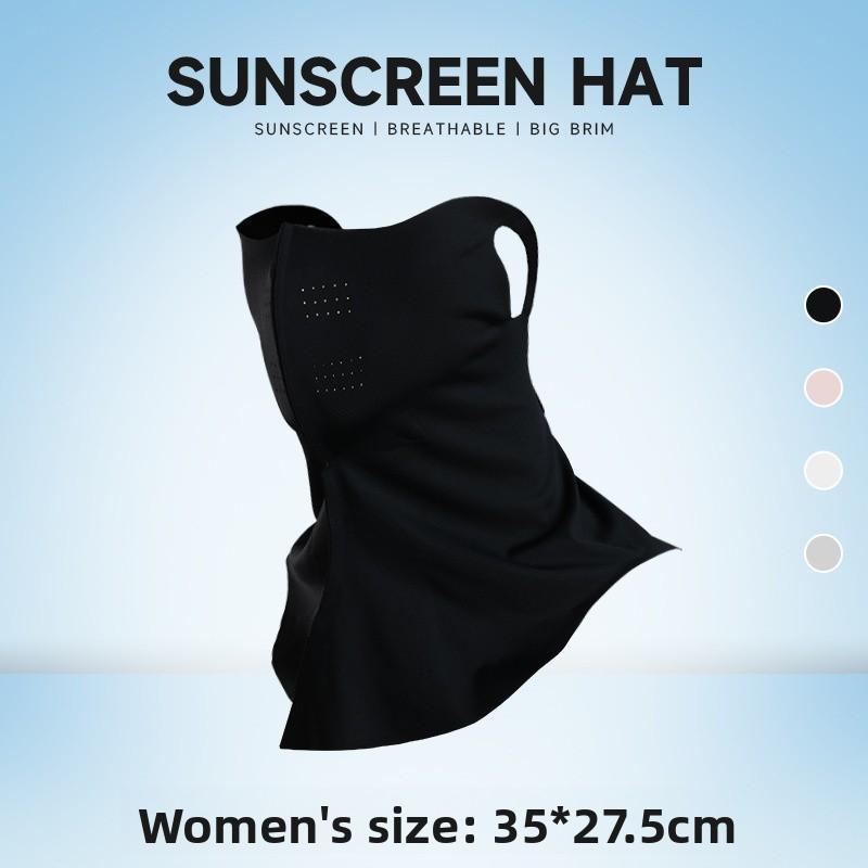 Ice silk sunscreen mask for women, UV protection mask with integrated neck protection, sunshade veil, cross-border outdoor cycling mask for men