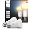 Pack de 2 ampoules LED connectées A60 - PHILIPS HUE - Lumière blanche - Culot E27 - 6W - 1000-2000k - 810 lumens