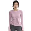 Women's Slim Fit Long Sleeve Quick Dry Yoga Top - Comfortable, High Elastic, Round Neck for Autumn/Winter Running & Training.