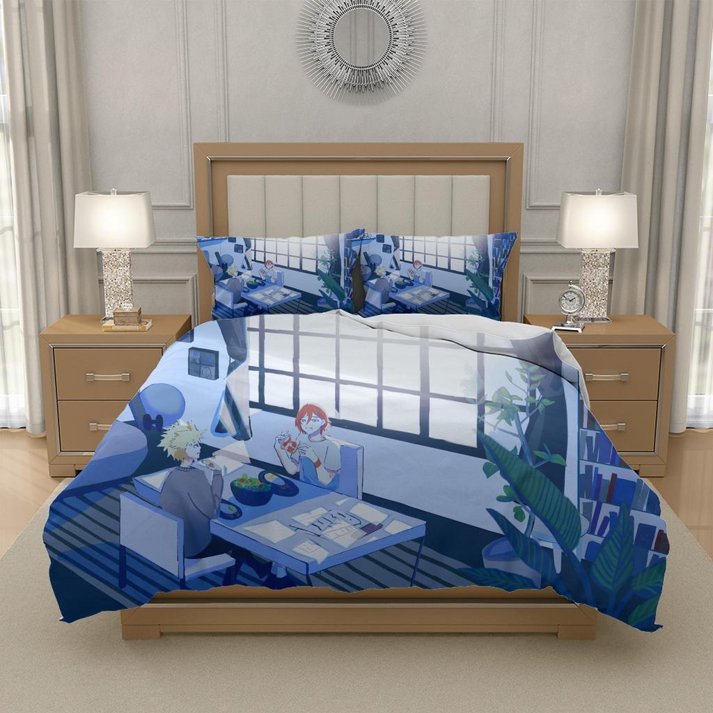 K-Katsuki B-Bakugo M-My H-Hero A-Academia Anime Duvet Cover Bedding Set 3pcs Smooth Polyester Fits US UK EU AU DE Beds, Single Double Queen King