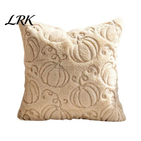 Federa Cuscino Decorativa per Divano Autunno Peluche Copricuscino, Zucca Foglia d'Acero Ricamo Coperta Morbida Aderente alla Pelle Custodie Autunnali Stile Rustico