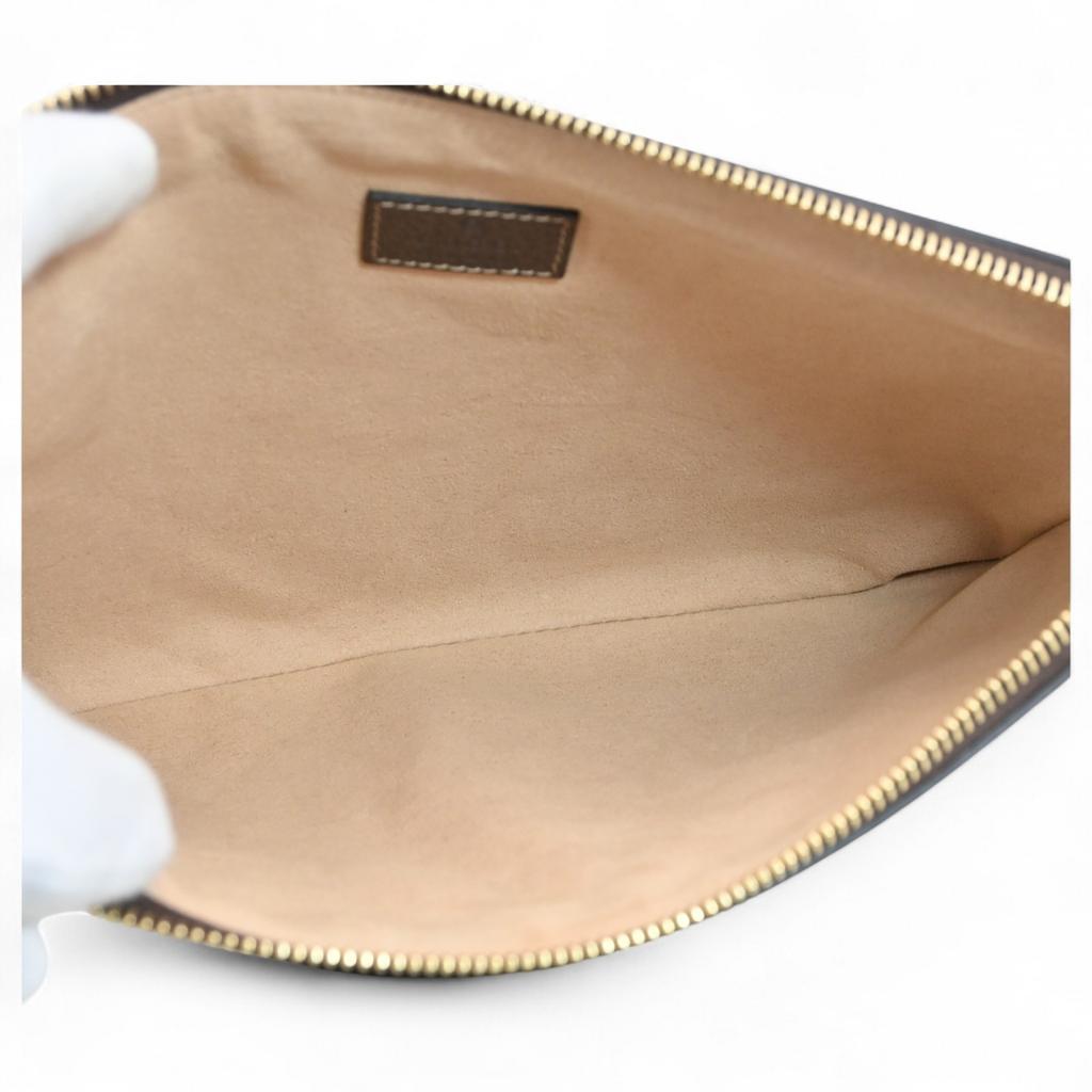 Auth GUCCI GG Supreme Ophidia Clutch Bag Brown Canvas Women’s gu5440cc