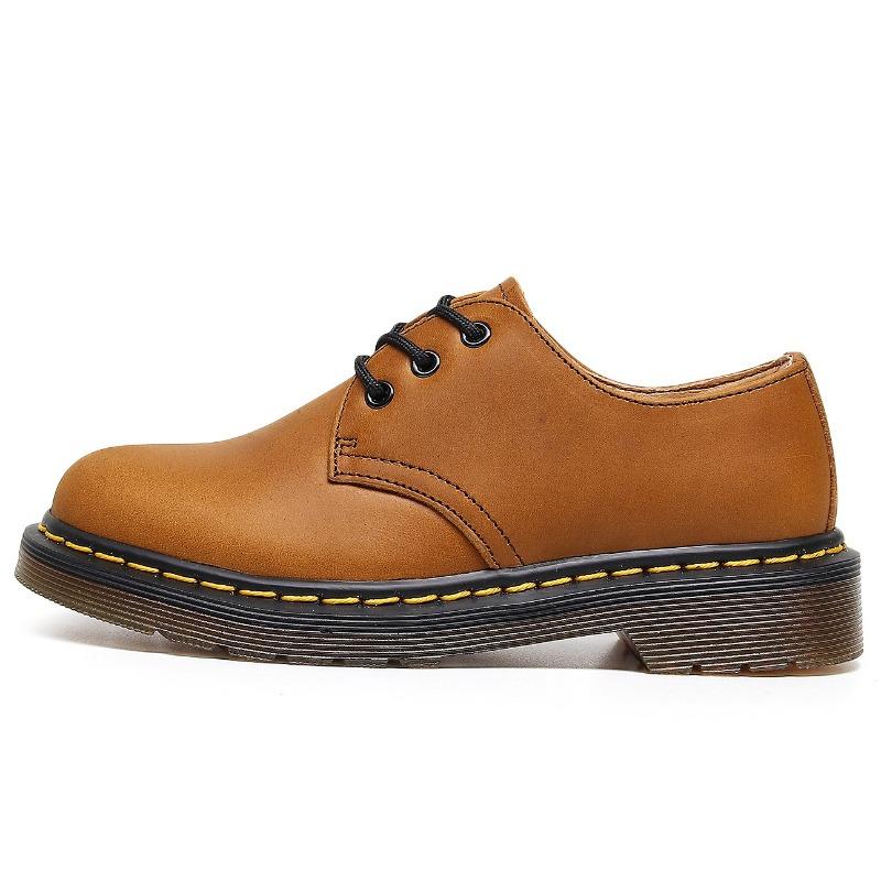 

First layer 1 low-top Martin shoes men s leather Crazy Horse brown large size short boots round head men s and women s casual tooling shoes 35
