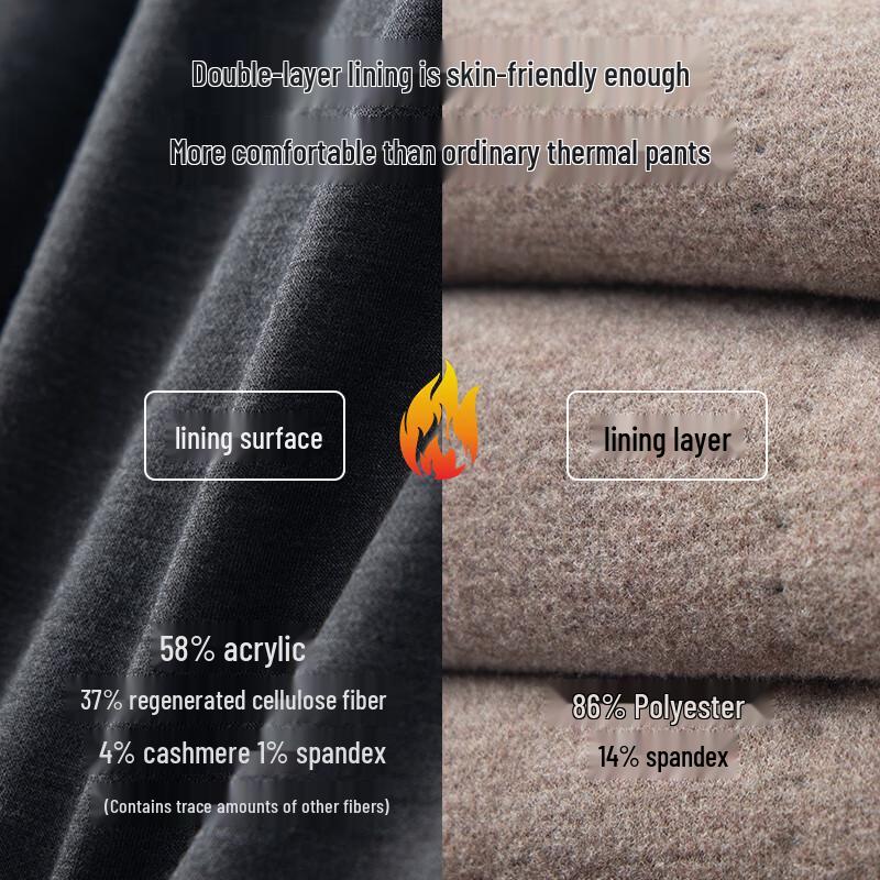 Eversun Men's 100% Wool Filled 3-Layer Thermal Pants