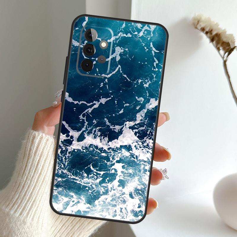 Blue Ocean Waves Sea Case For Samsung Galaxy A34 A54 A14 A15 A35 A55 A16 A26 A36 A56 A52 A12 A32 A13 A33 A53 A17