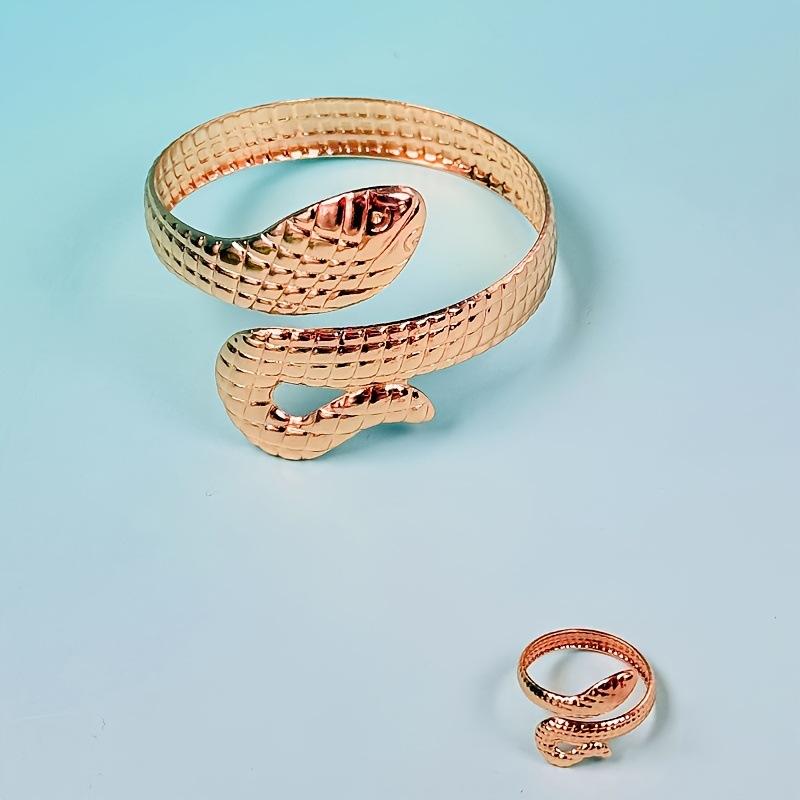 

Snake bracelet ring fashion retro simple versatile women s accessories золотий жовтий колір