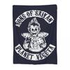 Deka SOA Sons Of Anarchy, flanelová lehká deka, přehoz na pohovku, ložní prádlo, kancelářské přehozy, přehoz na postel