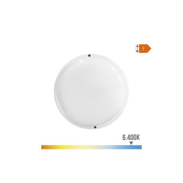 Applique Murale Led Ronde - EDM - Blanc - Ø20,8X4,8Cm - Intérieur